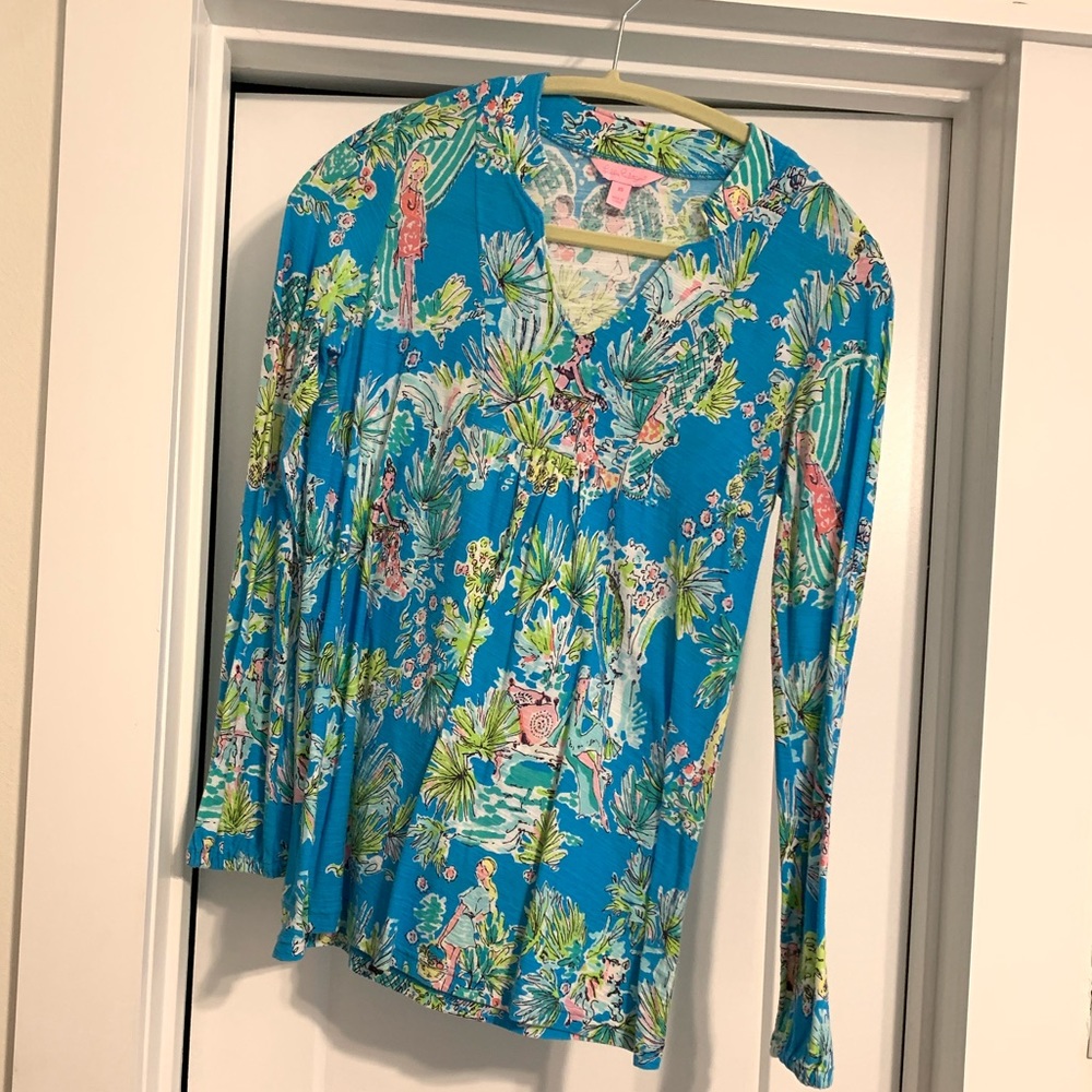 Lilly pulitzer Joycee tunic jungle glam XS VGUC